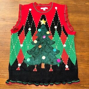 99 Jane Street pretty ugly Christmas sweater vest M